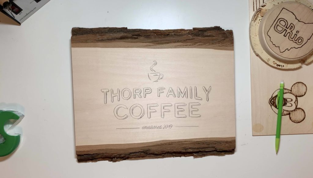 Wood Burning Wedding Gift Image Transferred